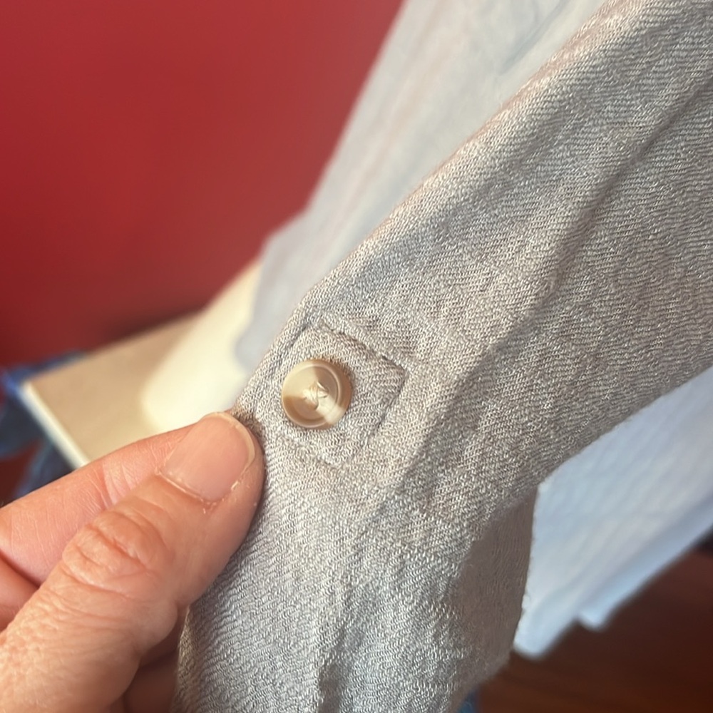 New grace & love button down light gray blouse - Picture 6 of 16